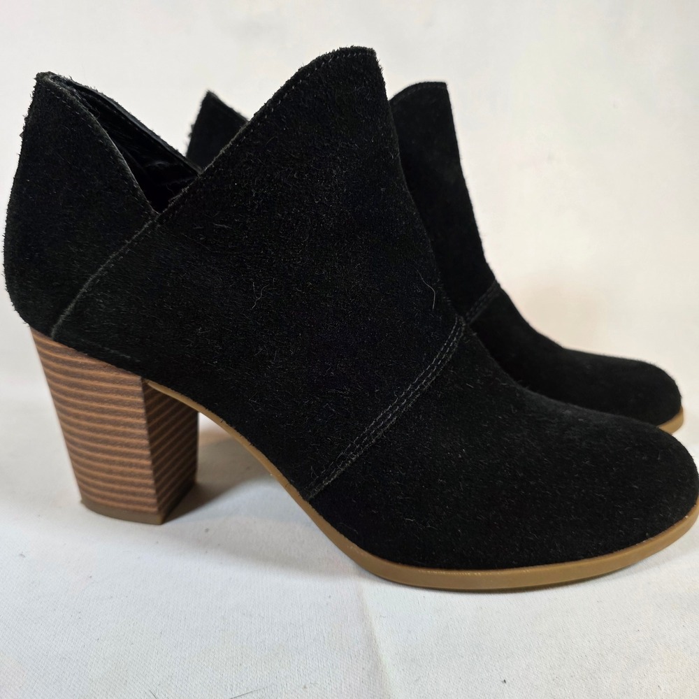 Koolaburra by UGG Nacie Womens 9.5 Black Suede Ankle Boots Block Heel Boho